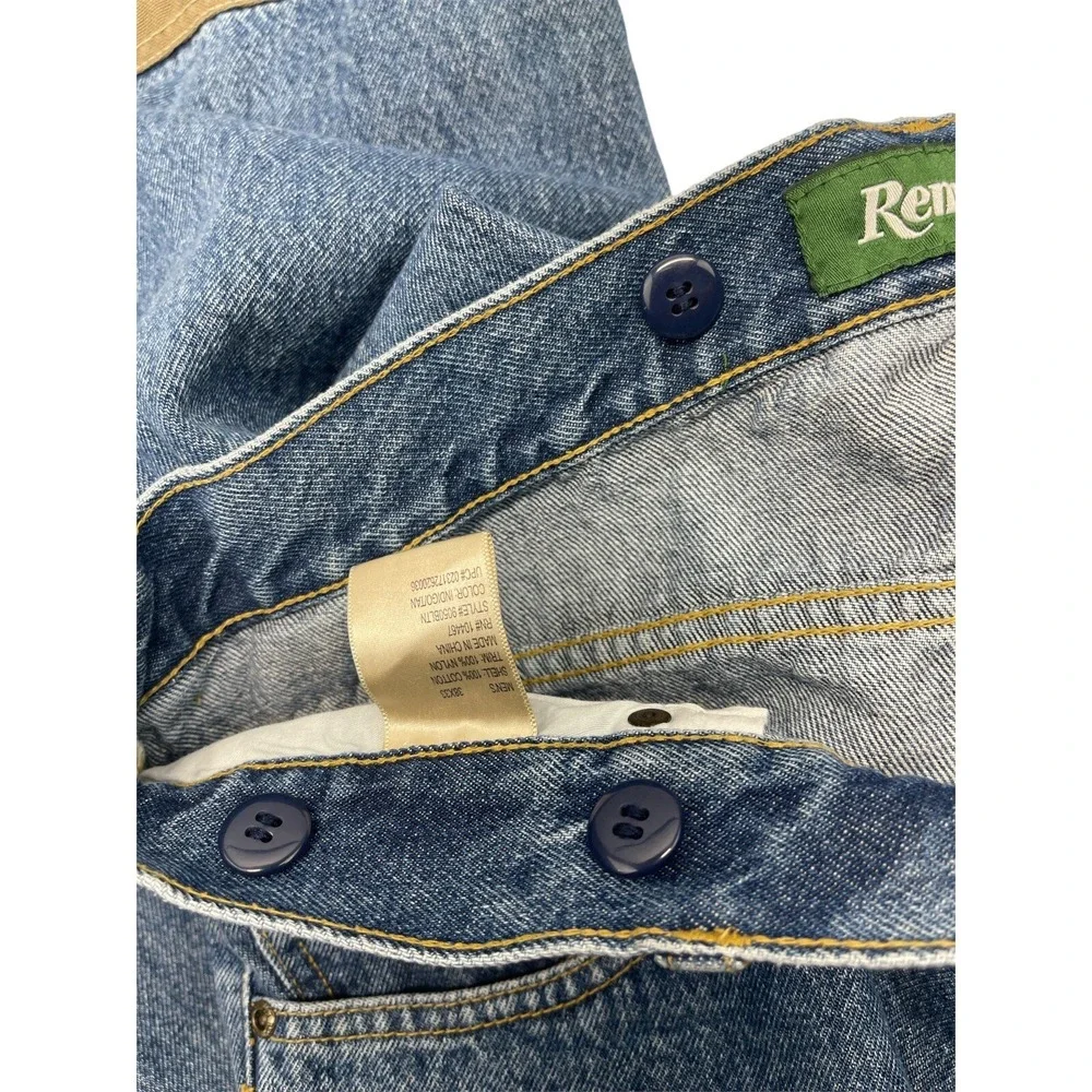 Remington Mens 38/33 Blue W/ Brown‎ Patch For Durability Out Door Workwear Jeans